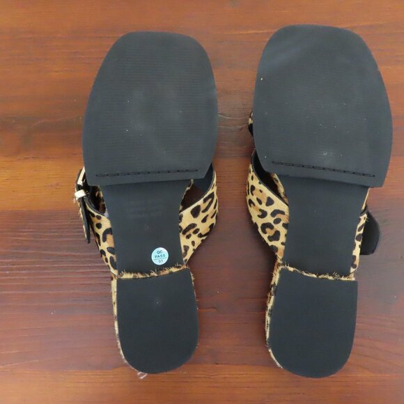NIB Intentionally Blank Clipz Cowhide Leopard Print Sandals Size 5 - Picture 4 of 7